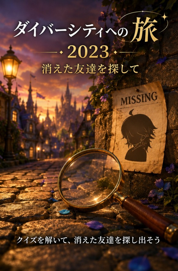 ダイバーシティーへの旅 2023 消えた友達を探して。クイズを解いて、消えた友達を探し出そう。
