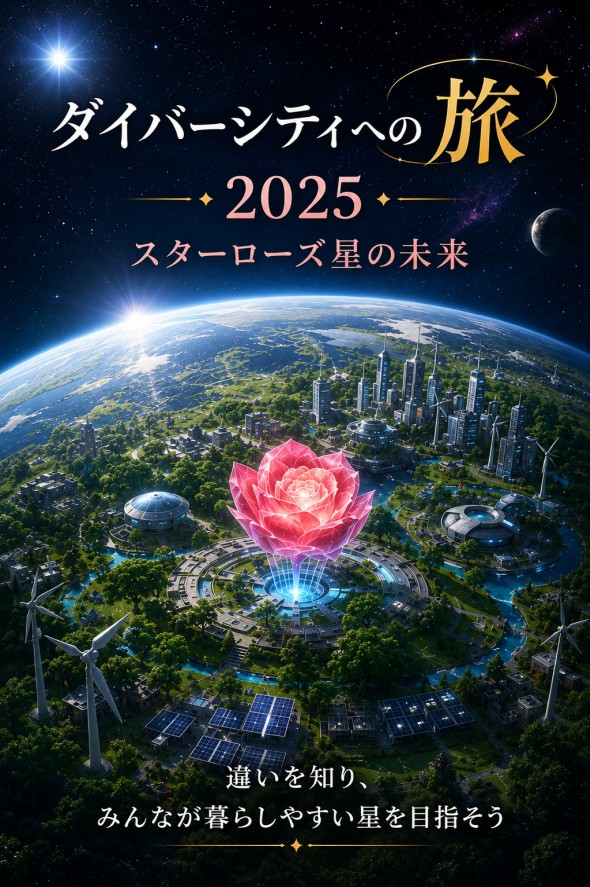 ダイバーシティーへの旅 2025 スターローズ星の未来。違いを知り、みんなが暮らしやすい星を目指そう。